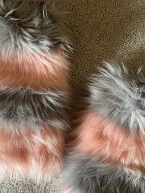 Dolls Kill Leg Warmers- Blush Pink and Gray